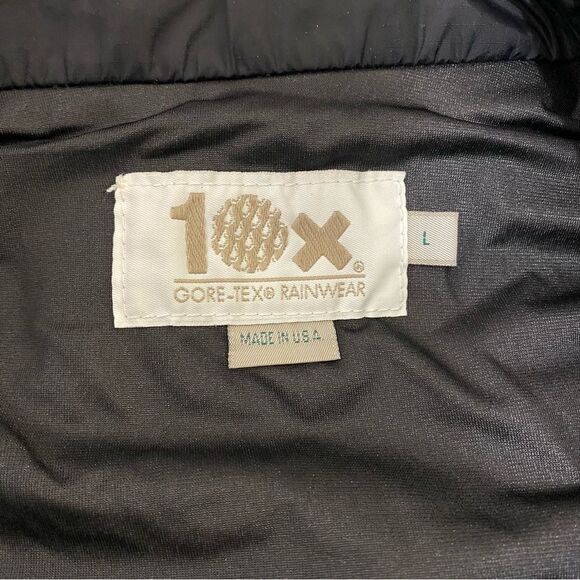 VINTAGE 10X Gore-Tex Men's Size L 90s Blue Black Rainwear USA Made Jacket Coat - Picture 13 of 14